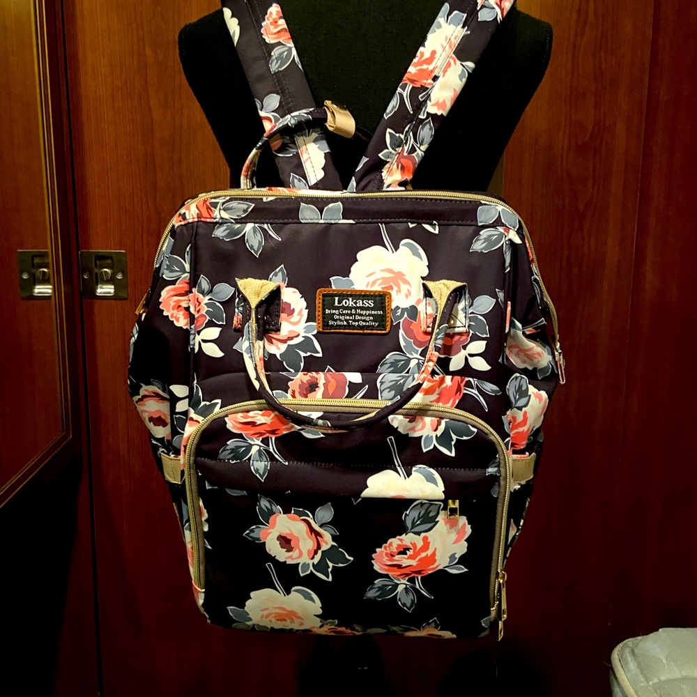 Lokass Floral Backpack style Diaper-bag